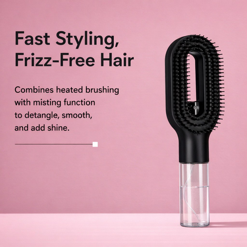 2-in-1 spray hair brush