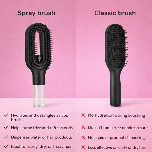 2-in-1 spray hair brush